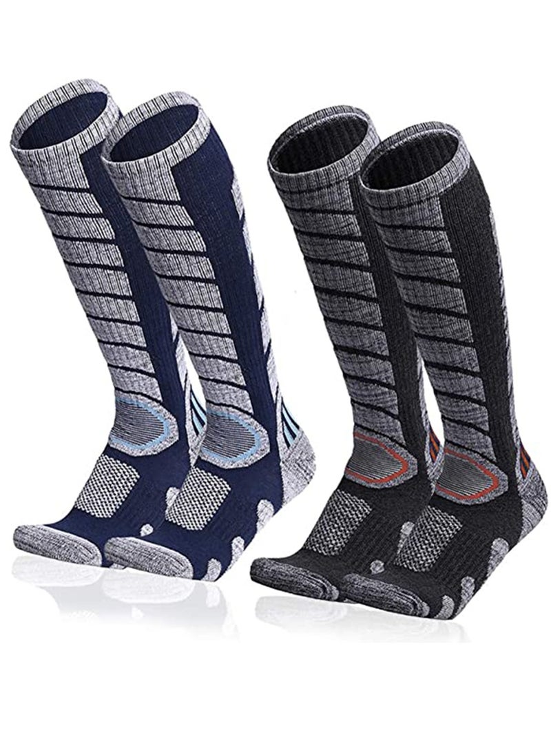 SYOSI - Knee High Compression Socks, Sports Comfortable Socks, Fit Athletic Ski Socks, Snowboarding Socks, Skiing Calf Socks, Winter Long Socks for Women Men Sport Running Travel (2Pairs) - Image 1