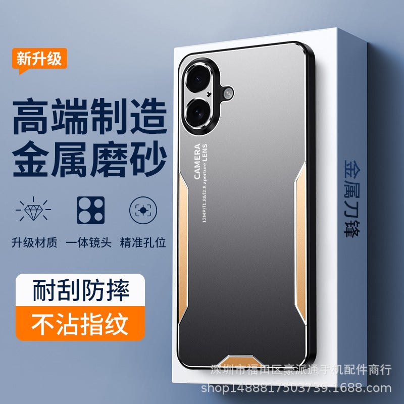 Suitable For Apple 17 Phone Case Iphone 16 Metal Blade 15 Simple 13 Full Coverage 14 New Model 8P Anti-Drop For Men And Women - Image 2