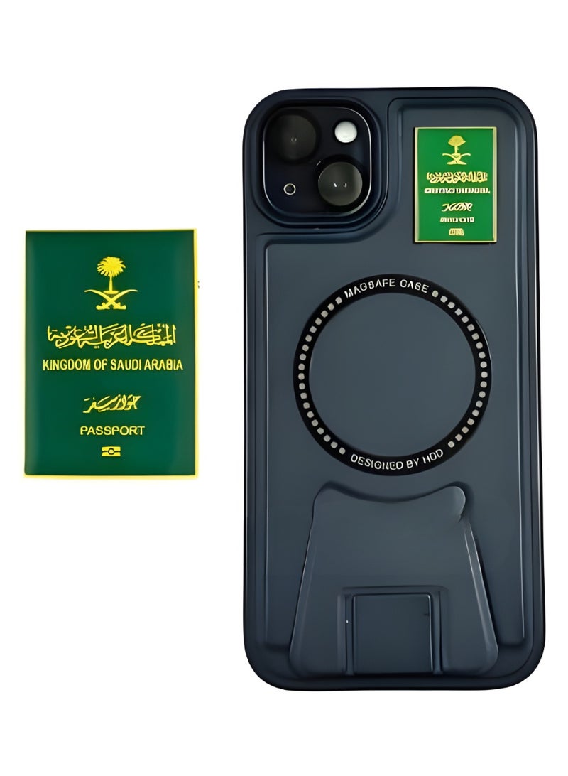 ملصق معدني على شكل جواز سفر سعودي للجوال أو أي سطح أملس - Image 1