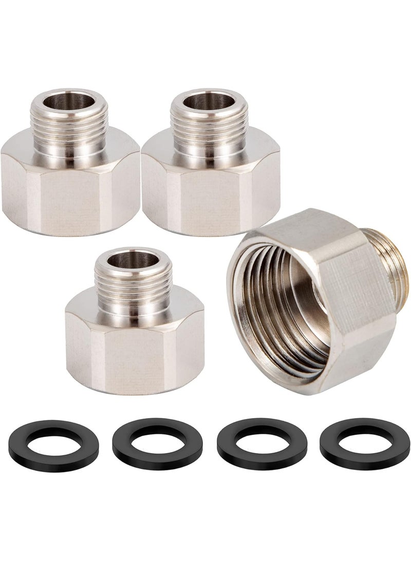 ZOVO Brass Pipe Fittings, 4 Pack Water Hose Adapter,G 1/2 Female to 3/8 Male Reducer Adapter,Compression Fitting for Kitchen Bathroom Stop Valve Adapter, Pipe Connector With Rubber Washer - Image 1