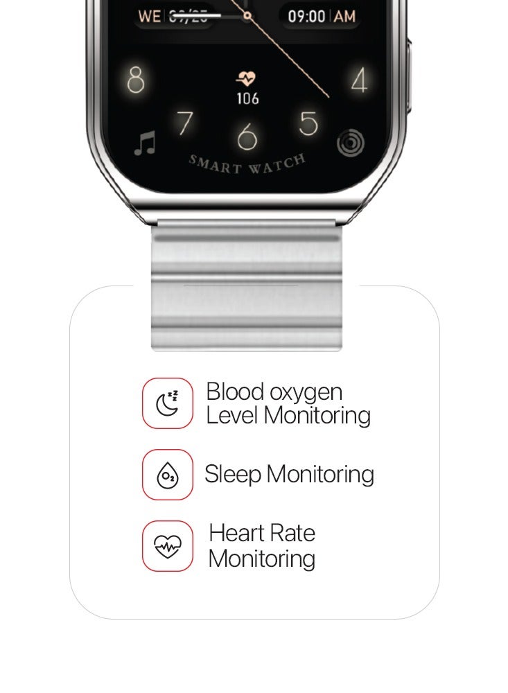 Lycka Smarto Curve Smart Watch 2.02 inch LED Display, Bluetooth Calling, Standby Time: 7 days, Usage Time: 3 days Waterproof IPx7 (MATT BLACK) - Image 4