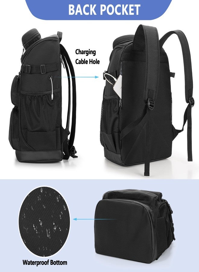 GOBUROS Swim Backpack with Separate Shoe Space, Swim Gear Bag for Swimming Pool, Beach, Swimming Athlete Sports Backpack for Men and Women, Black - Image 4