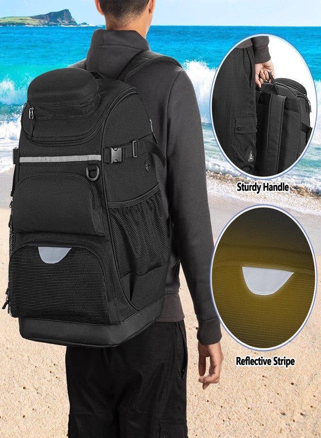GOBUROS Swim Backpack with Separate Shoe Space, Swim Gear Bag for Swimming Pool, Beach, Swimming Athlete Sports Backpack for Men and Women, Black - Image 5