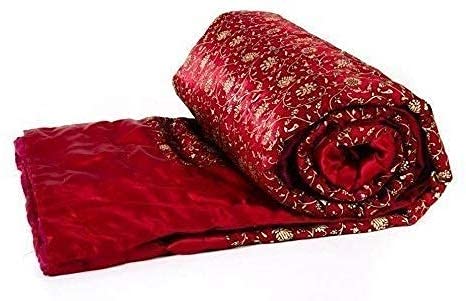 SVT Traditional Famous Jaipuri Beautiful Floral Print in Silk red Jaipuri Rajai/Razai/Quilt King Size/King Size Bed Quilt/Comforter/AC Quilt/AC Comforter - Image 3