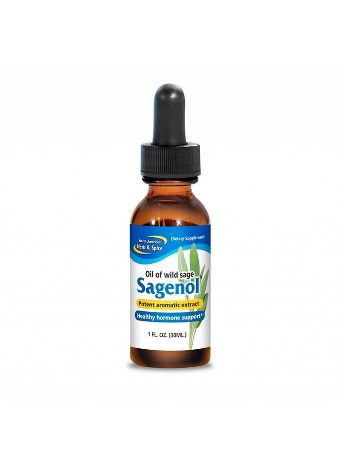 North American Herb & Spice - Sagenol 1 Fl. Oz. Wild Sage Oil Healthy Hormone Support Antioxidant Power Nongmo 60 Servings - Image 1