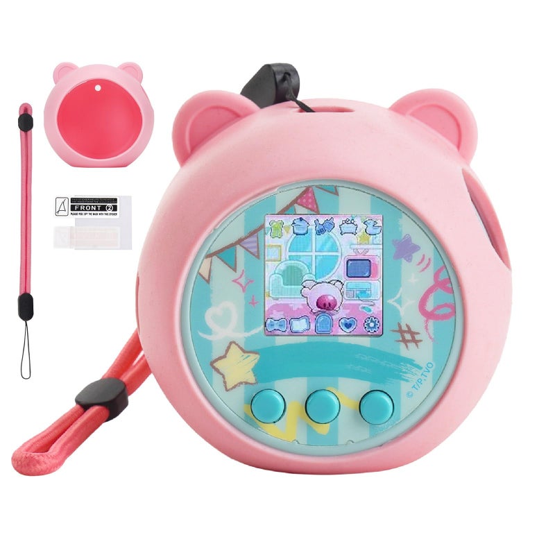 YouKnow Silicone Case Compatible with Punirunes Interactive Digital Toy Protective Skin Sleeve for Punirunes Virtual Electronic Pets Accessories Case Only Pink - Image 3
