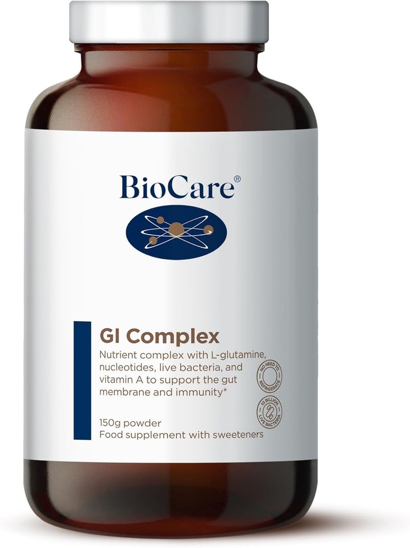 BioCare GI Complex Nutrient Complex with LGlutamine Nucleotides Live Bacteria Vitamin A Gut Tissue Immunity Support 150g - Image 1