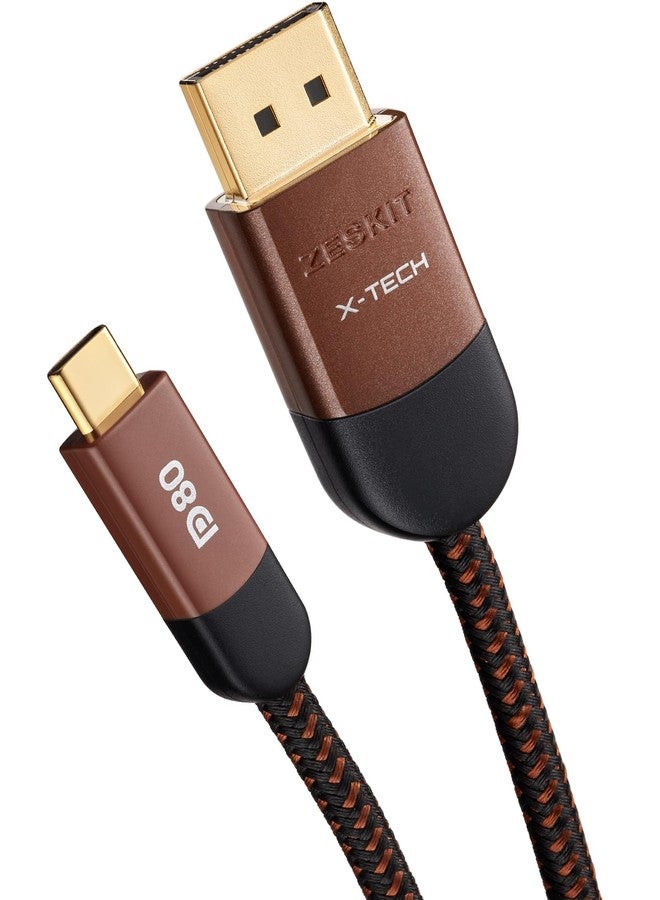 Zeskit X-Tech 80Gbps 16K Bi-Directional Certified USB-C to Displayport 2.1 Cable, DP2.1 DP80 (3ft/1m) - Image 1
