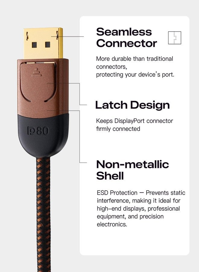 Zeskit X-Tech 80Gbps 16K Bi-Directional Certified USB-C to Displayport 2.1 Cable, DP2.1 DP80 (3ft/1m) - Image 3