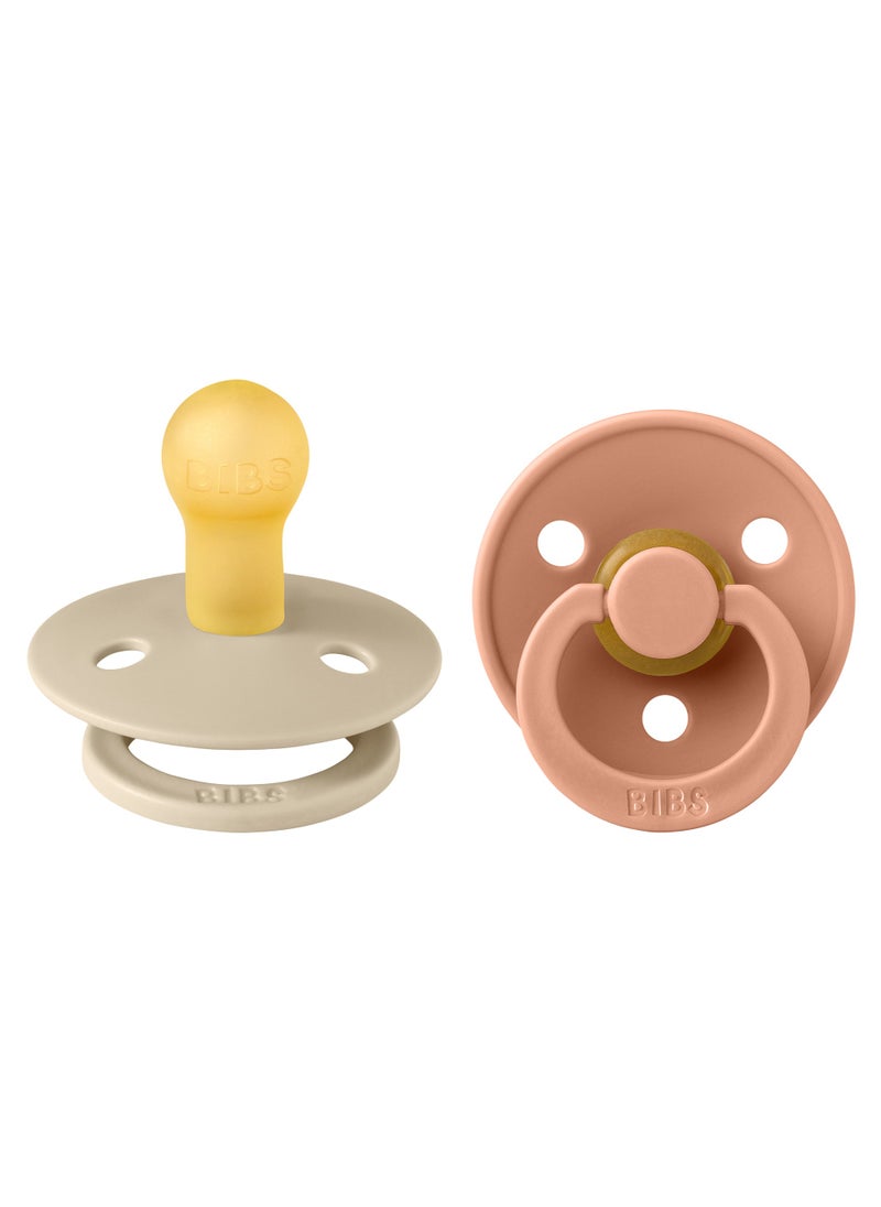 BIBS Pacifier Colour 2 PACK Latex Size 1 Vanilla/Peach  - Image 2