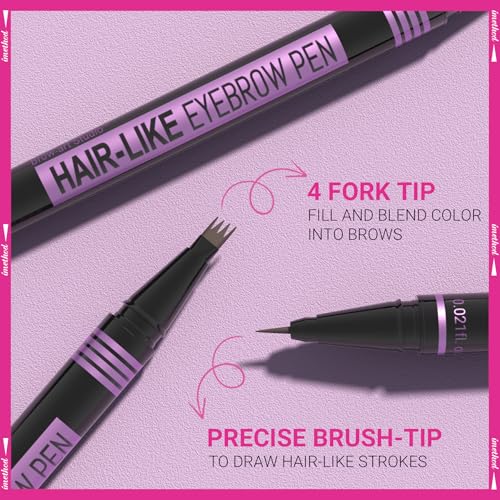 iMethod Eyebrow Pen - Eyebrow Pencil Magic 2-in-1 Eye Brow Pencils for Women with 4-Fork-Tip and Precise Brush-Tip Create Natural Hair-Like Brows, Last All Day, Microblading Eyebrow Pen, Light Brown - Image 4