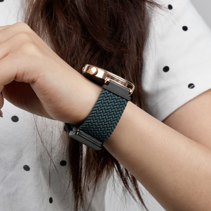 إيروريكس لساعة هواوي جي تي 22 مم، سوار ساعة مضفر بإبزيم مغناطيسي (أخضر غابي) - Image 4