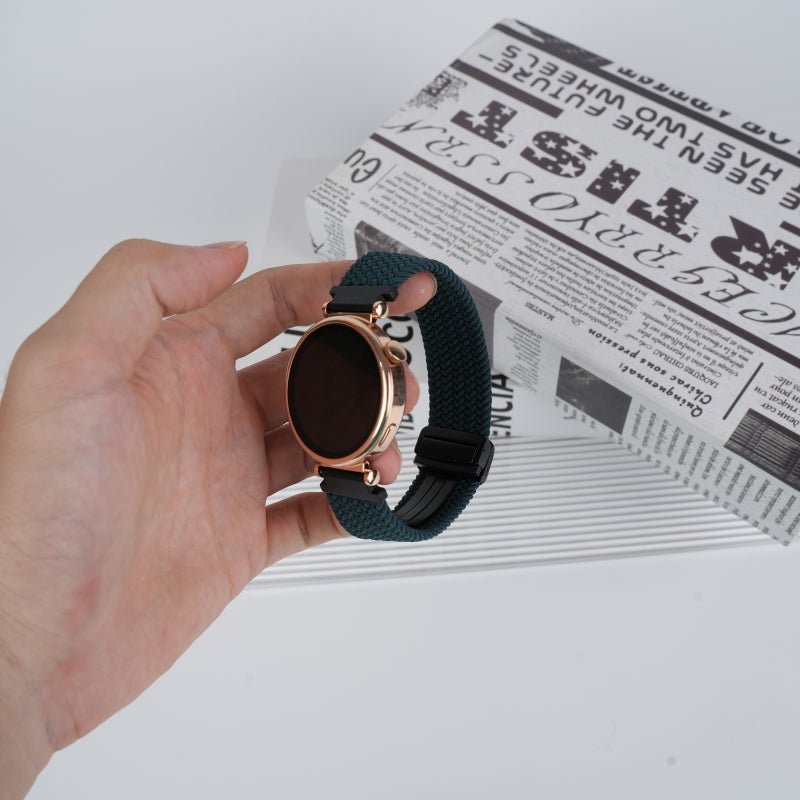 إيروريكس لساعة هواوي جي تي 22 مم، سوار ساعة مضفر بإبزيم مغناطيسي (أخضر غابي) - Image 3