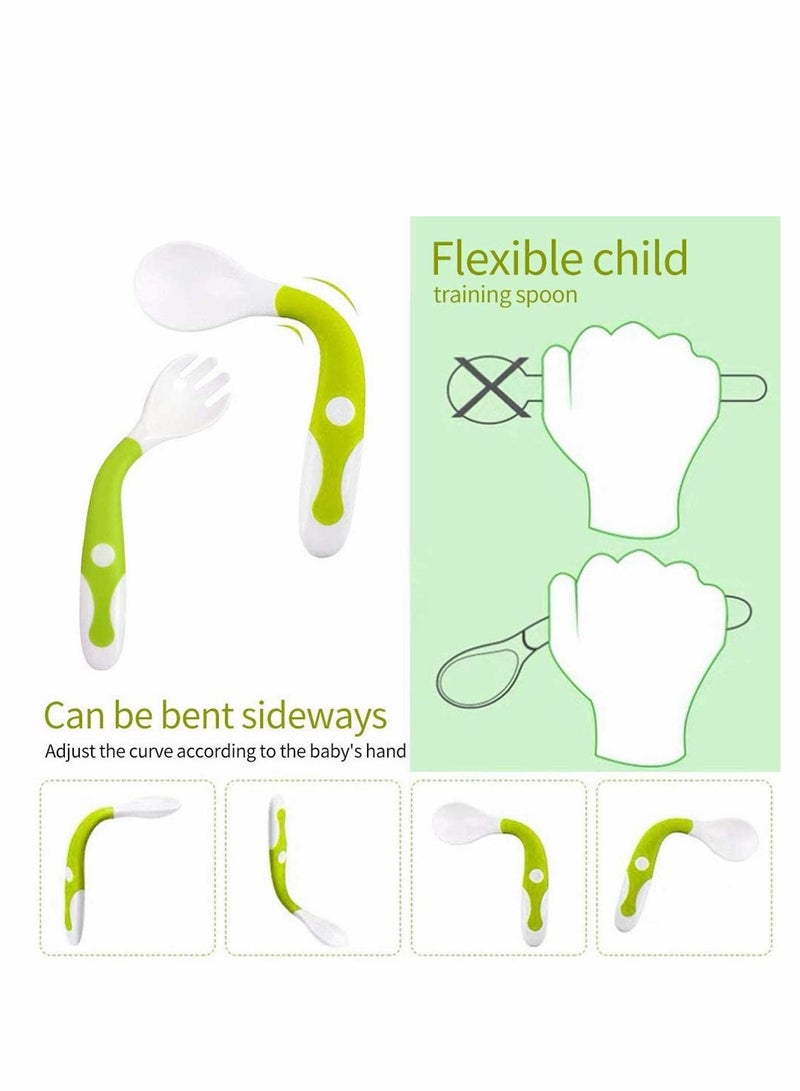 Excefore Baby Silicone Placemat, Non-Slip Feeding Plate for Toddlers Babies Kids with Strong Suction Fits Most Highchair Trays BPA-Free FDA Approved, Dishwasher and Microwave Safe with Spoon Fork - Image 5