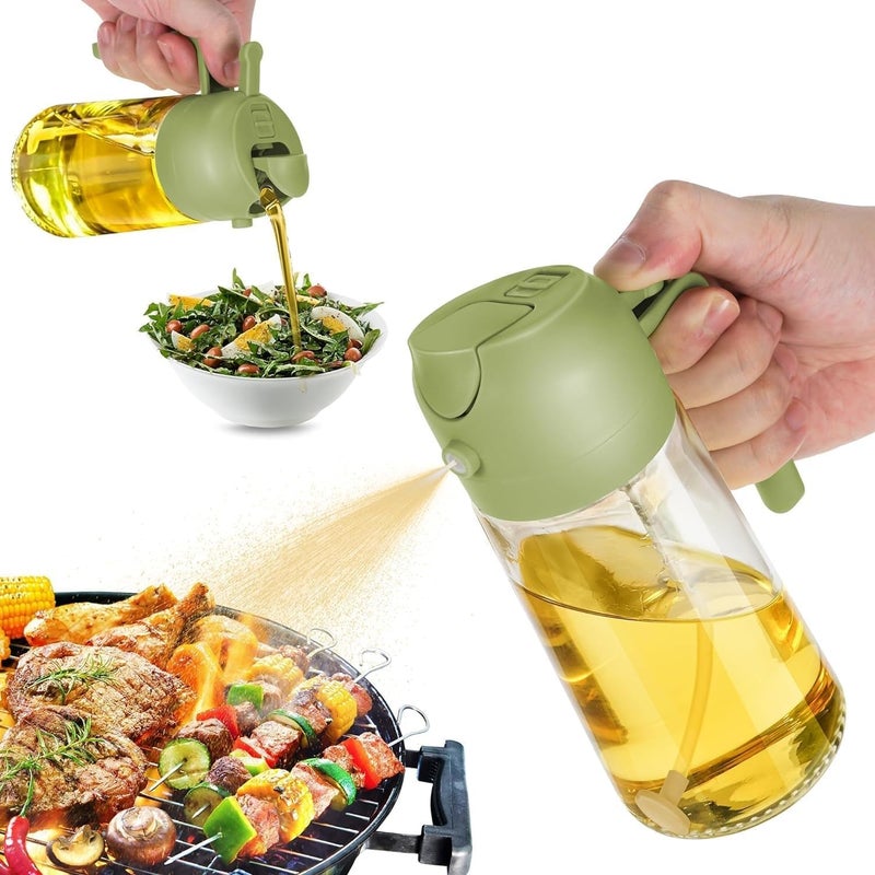Feinerman 2 in 1 Olive Oil Sprayer and Dispenser Bottle Oil Vinegar Sprayer for Kitchen Cooking Air Fryer BBQ Roasting Salad Dressing DualUse Cooking Tool 550ml Multicolor - Image 1