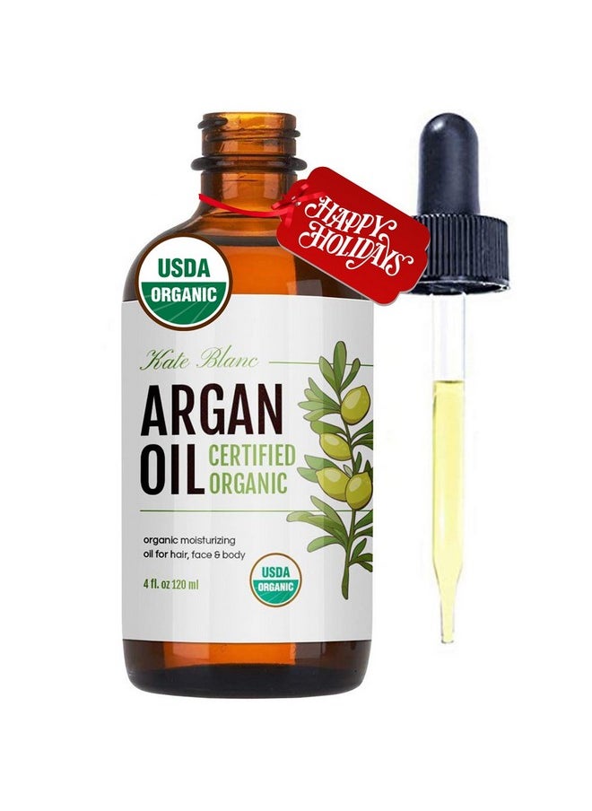 Kate Blanc Cosmetics - Kate Blanc Cosmetics Argan Oil for Hair, Face & Skin from Morocco. Promotes Hair Growth (4oz, USDA Certified Organic, Cold Pressed & 100% Pure) - Image 1