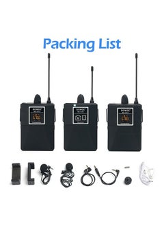 121U Dual Channel UHF Wireless Microphone with 30 Selectable Channels Two 3.5mm Cables for Camera Recorder DV YouTube video Facebook Teaching and Interview