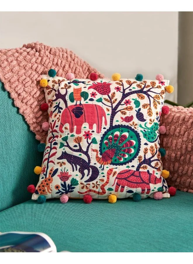 Chumbak Sundarbans Gondh Cushion Cover, 16"