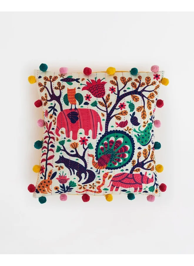Chumbak Sundarbans Gondh Cushion Cover, 16"