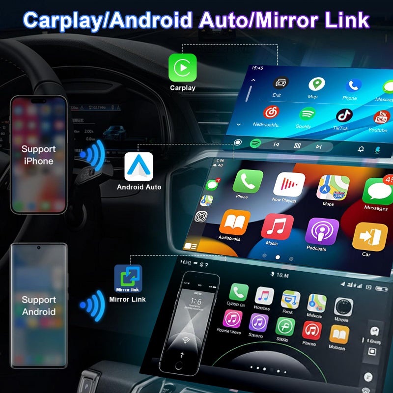 Loddery 6.86 Inch Android 13 car Stereo Radio for Dodge Ram 1500 2500 3500 1994â€“2002,for Chrysler Town & Country 1990-2000,for Cirrus 1995-2000 w/Wireless Carplay & Android Auto WiFi Bluetooth Camera MIC - Image 3