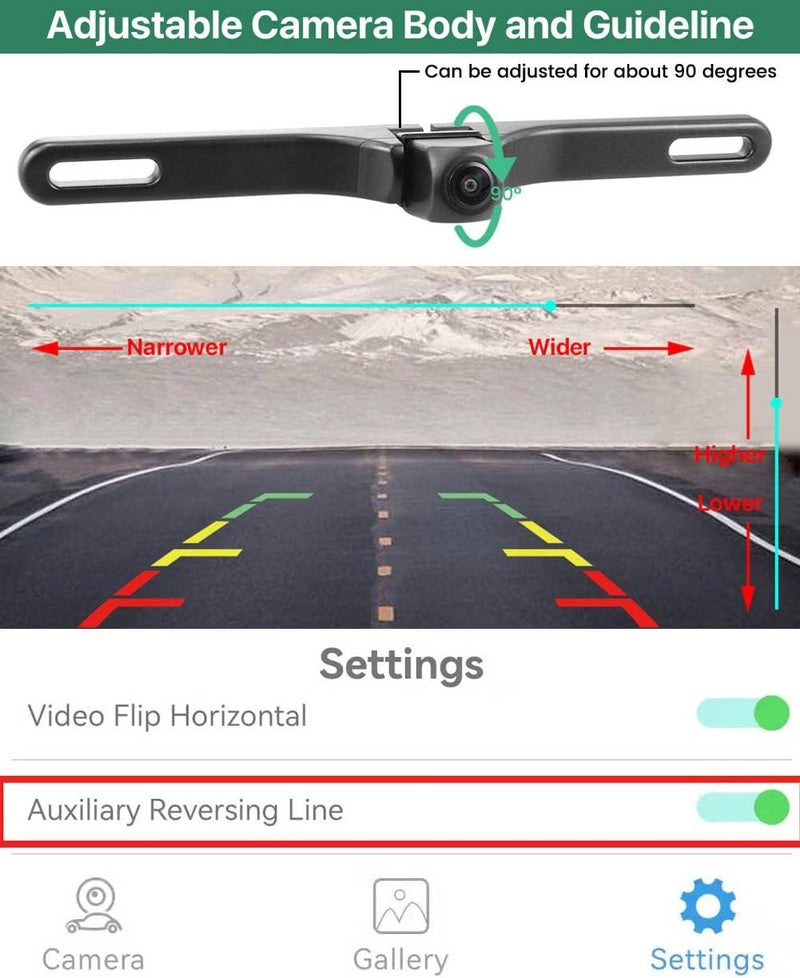 GreenYi WiFi Car Wireless Backup Camera, 5G 720P HD Rear/Front View for Smartphones and Tablets - Image 4