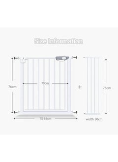 SKY-TOUCH Auto Close Extra Wide Child Gate Suitable For 75-144 CM, Including 10/20/30 CM Extension Rack Kit  - Image 2
