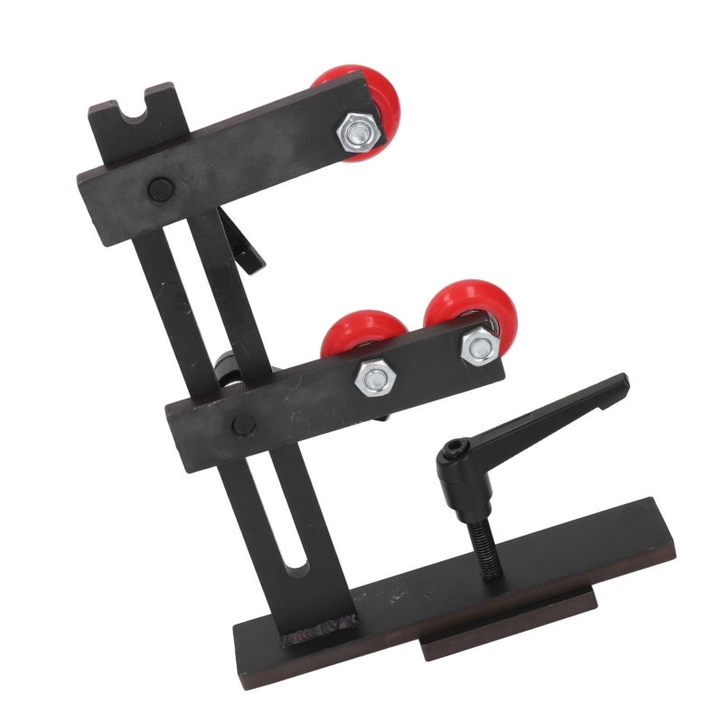 L Shape Steady Rest: Cast Iron Body 3 Iron Fixing Wheels - Stable Structure Woodworking Steady Rest for Long Shaft Workpieces Woodworking Lathe Rails - Image 4