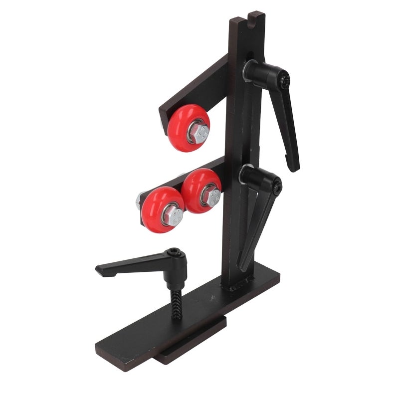 L Shape Steady Rest: Cast Iron Body 3 Iron Fixing Wheels - Stable Structure Woodworking Steady Rest for Long Shaft Workpieces Woodworking Lathe Rails - Image 5