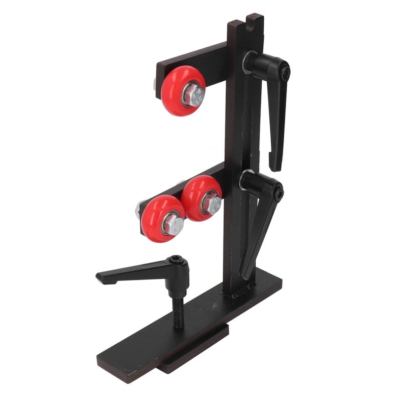 L Shape Steady Rest: Cast Iron Body 3 Iron Fixing Wheels - Stable Structure Woodworking Steady Rest for Long Shaft Workpieces Woodworking Lathe Rails - Image 2