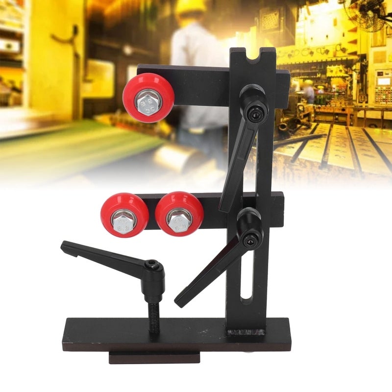 L Shape Steady Rest: Cast Iron Body 3 Iron Fixing Wheels - Stable Structure Woodworking Steady Rest for Long Shaft Workpieces Woodworking Lathe Rails - Image 3