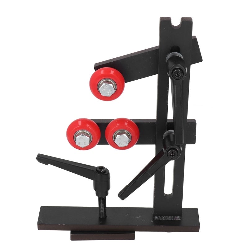 L Shape Steady Rest: Cast Iron Body 3 Iron Fixing Wheels - Stable Structure Woodworking Steady Rest for Long Shaft Workpieces Woodworking Lathe Rails - Image 1