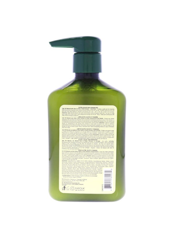 CHI Naturals with Olive Oil Hair & Body Shampoo 340ml - Image 2