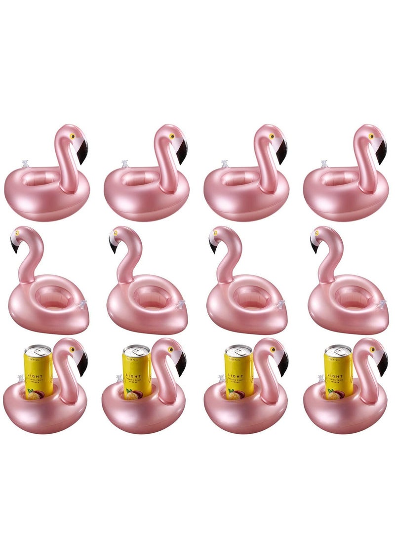 Generic Water Inflatable Coaster, color inflatable cup holder floating rack, flamingo water inflatable coaster, mini swimming pool coaster, suitable for outdoor pool parties, children's pools (12 pieces)  - Image 1