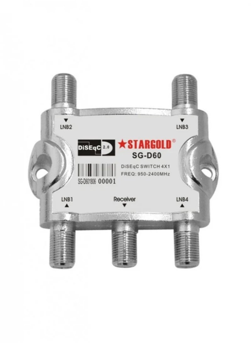 Stargold - 4x1 DiSEqC 2.0 Satellite Switch for Multi-Satellite Connections - Image 1