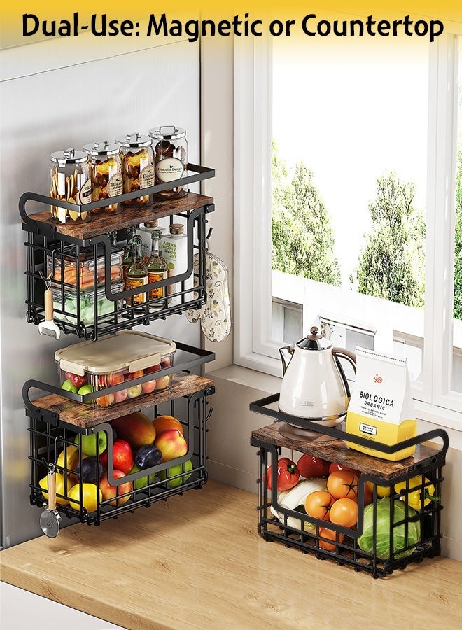 Forthcan Magnetic Fridge Organizer Rack, Wall Mounted Kitchen Storage Shelf for Spices, Wraps and Paper Towels, No Drilling Narrow Design - Image 5