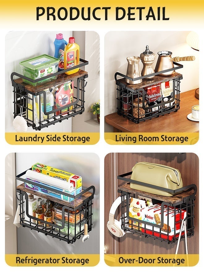 Forthcan Magnetic Fridge Organizer Rack, Wall Mounted Kitchen Storage Shelf for Spices, Wraps and Paper Towels, No Drilling Narrow Design - Image 3