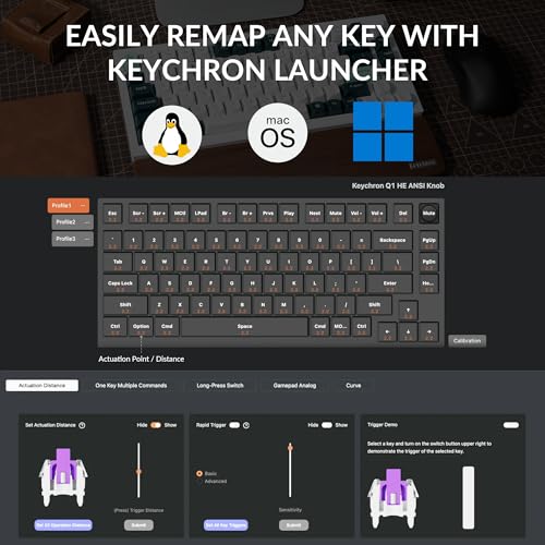 Keychron Q1 HE Wireless QMK Custom Mechanical Keyboard with Hall Effect Gateron Double-Rail Magnetic Switch Rapid Trigger, 2.4 GHz Bluetooth RGB Compatible with Mac Windows Linux (Hot-swappable) - Image 3