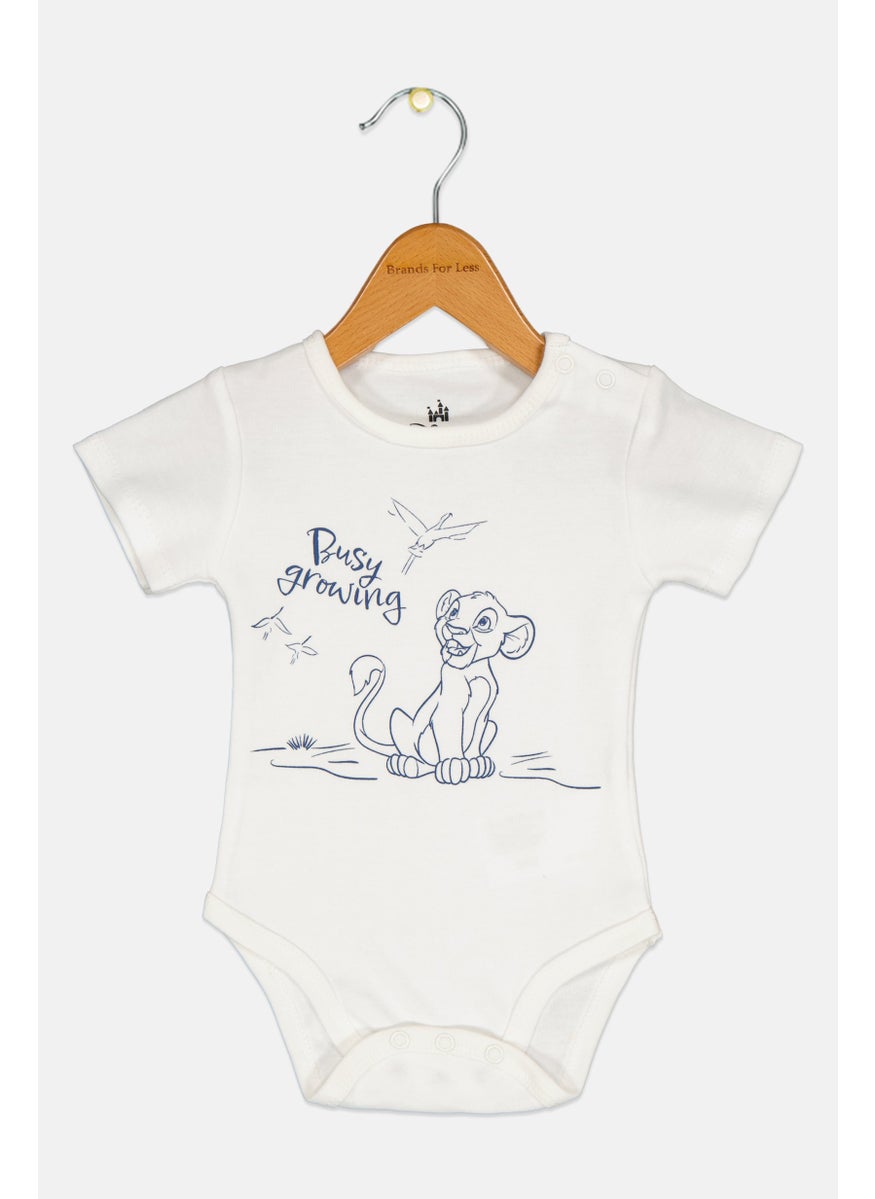 Disney Toddlers Boy Short Sleeve Graphic Print Bodysuit, White  - Image 1