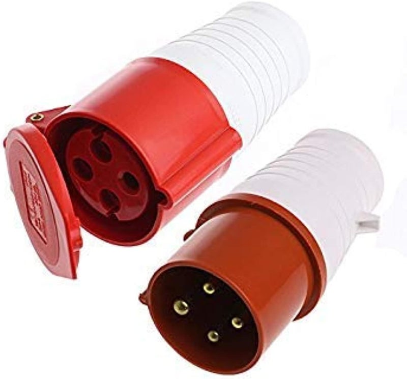 4pin Industrial Plug and Wall Mount Socket 32A - Image 1