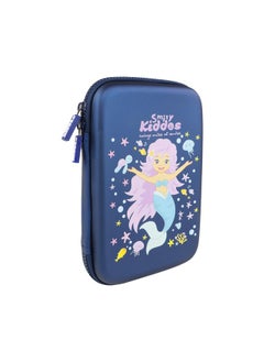 SMILY KIDDOS Smily Kiddos Single Compartment Pencil Case Stylish Cute Large Capacity Hardtop EVA Pencil Case Organizer School Kids Girls Women Pen Holder Pouch Multi Purpose| Mermaid Theme Blue  - Image 2
