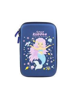 SMILY KIDDOS Smily Kiddos Single Compartment Pencil Case Stylish Cute Large Capacity Hardtop EVA Pencil Case Organizer School Kids Girls Women Pen Holder Pouch Multi Purpose| Mermaid Theme Blue  - Image 1