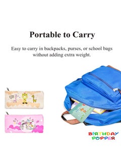Birthday Popper Birthday Popper Animals Theme Pencil Pouches | Pack of 12 | Zippered Stationery Storage Pouches for School Supplies & Accessories | Birthday Return Gifts for Kids  - Image 5