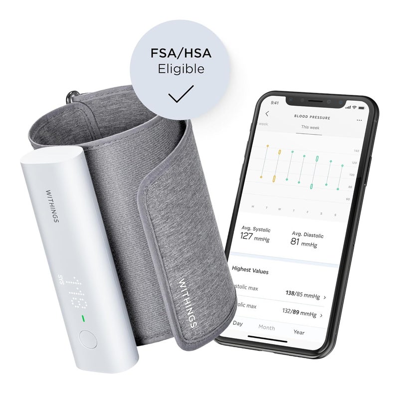 Withings BPM Connect  Digital Blood Pressure Cuff  Heart Rate Monitor  Blood Pressure Machine Arm Cuff FDA Cleared FSAHSA Eligible IOS  Android - Image 2