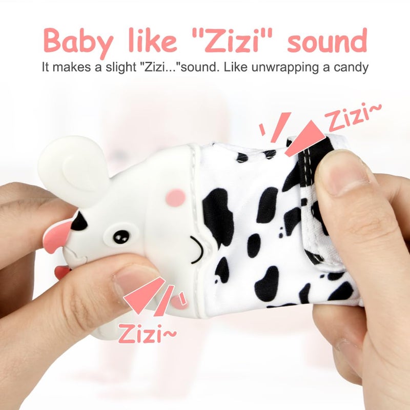 hotut 2Pack Silicone Teething Mitt Cow Baby Teething Toy for 06 612 Months Food Grade Silicone Infant Teething Mitten BPAFree Baby Chew Toys for Pain Relief Sucking Needs - Image 4