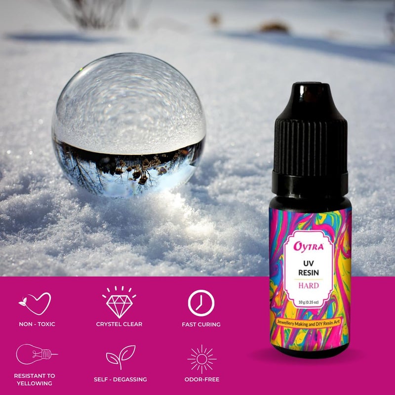 Oytra UV Resin Hard Clear Glossy Finish for Artists and Professionals Polymer Clay Gloss DIY Jewelry Craft Decoration Casting Coating (20 Grams) - Image 3