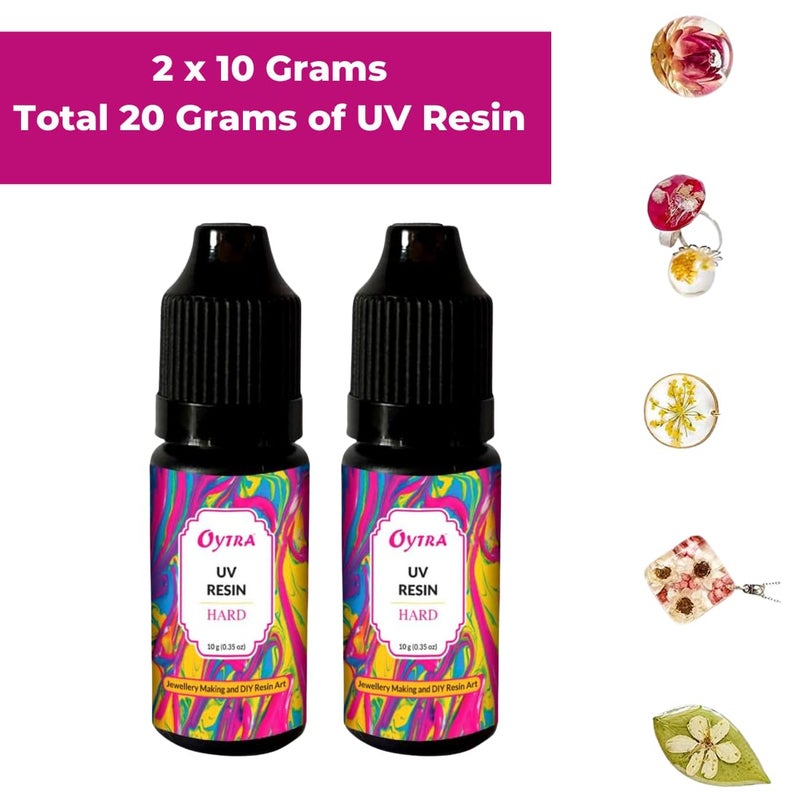 Oytra UV Resin Hard Clear Glossy Finish for Artists and Professionals Polymer Clay Gloss DIY Jewelry Craft Decoration Casting Coating (20 Grams) - Image 2