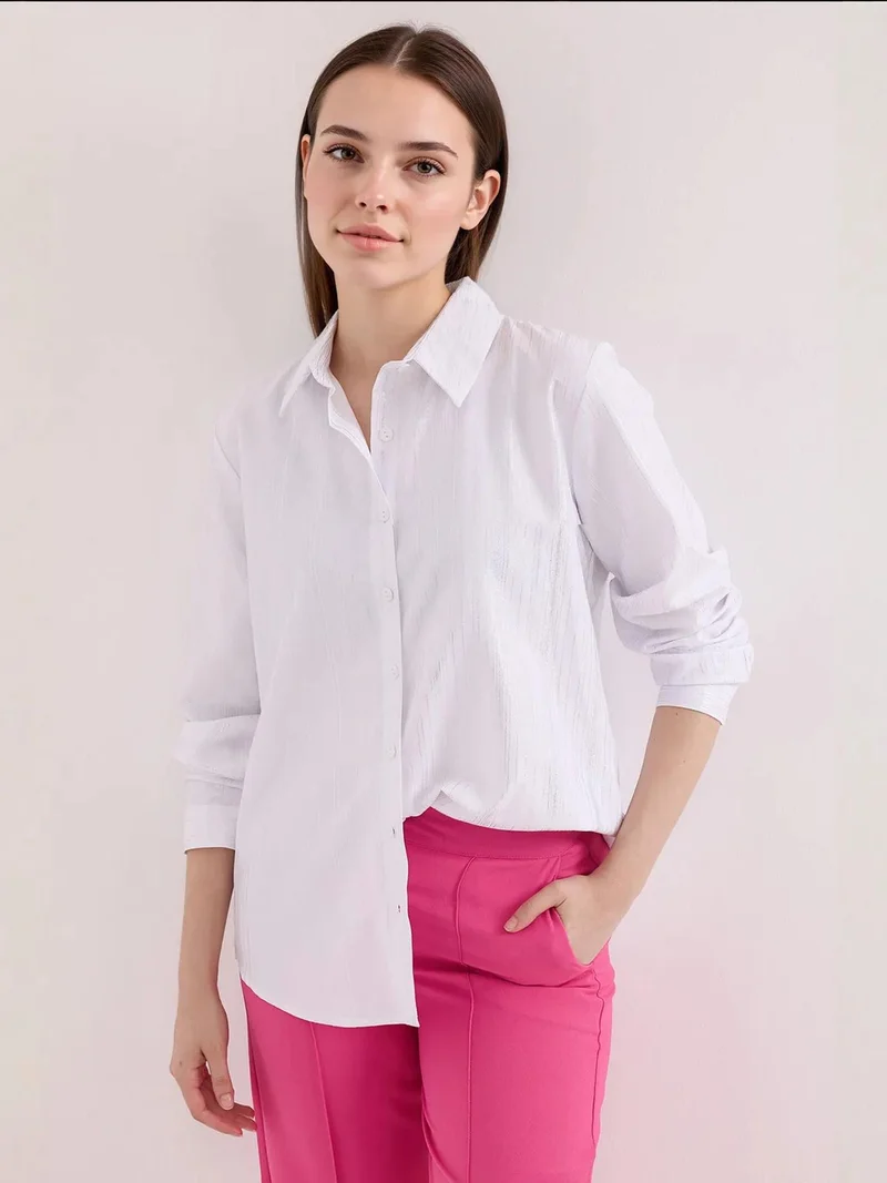 بيغ دارت BDART Oversized Striped Button-Up Shirt