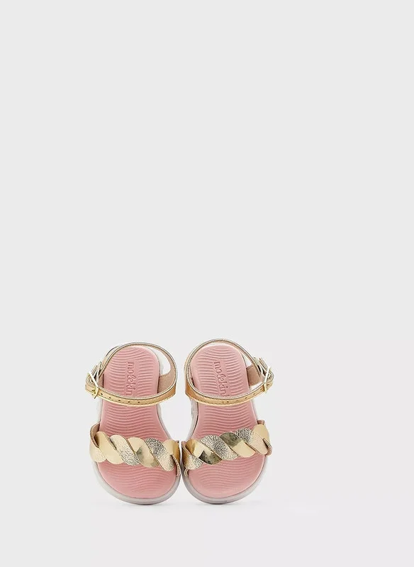 موليكينها MOLEKINHA Sandals with Back strap For Infant Girls, Gold