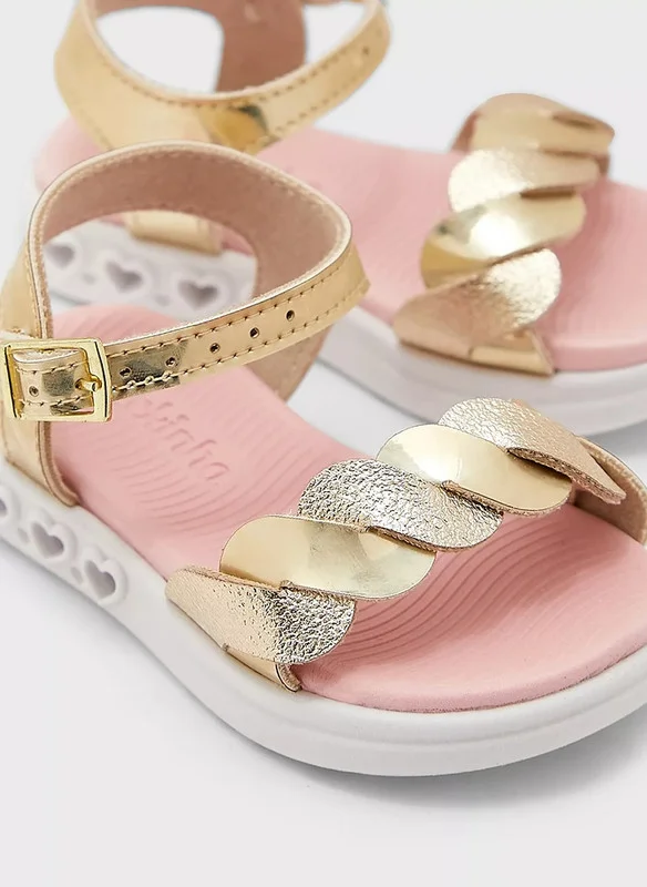 موليكينها MOLEKINHA Sandals with Back strap For Infant Girls, Gold