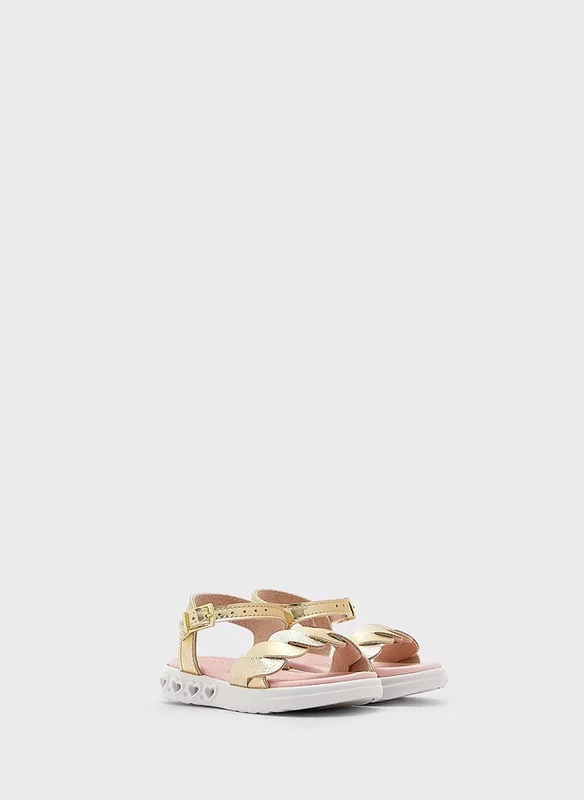 موليكينها MOLEKINHA Sandals with Back strap For Infant Girls, Gold
